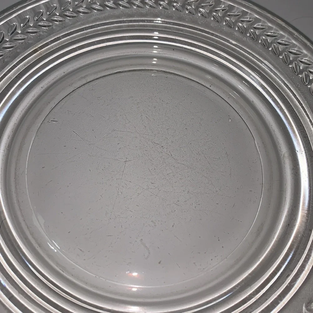 6 Vintage Clear Glass Bread & Butter Dessert Appetizer Small Plates for Dining